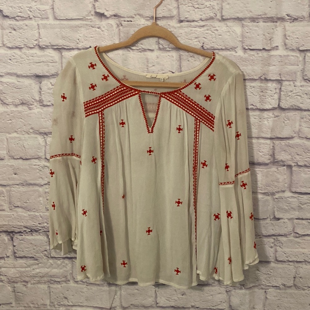 Anthropologie Floreat chambray blouse
